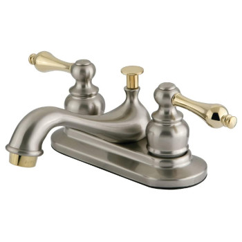 Kingston Brass KB609AL Restoration 4-Inch Centerset Lavatory Faucet, Brushed Nickel and Polished Brass