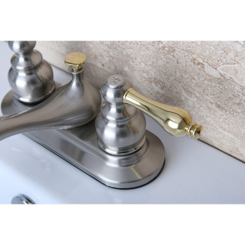 Kingston Brass KB609AL Restoration 4-Inch Centerset Lavatory Faucet, Brushed Nickel and Polished Brass