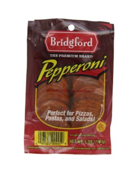 Bridgford Pepperoni, Sliced, 5-Ounce Packages (Pack Of 6)