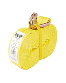 Progrip 05354 Heavy Duty Ratchet Tie Down Replacement Strap With Webbing: J-Hook, 30 X 2,Yellow