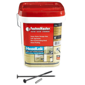 FastenMaster FMHLGM006-250 HeadLOK Heavy-Duty Flathead Fastener, 6 Inches, 250-Count