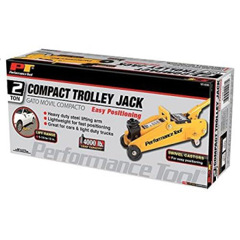 Performance Tool W1606 2 Ton (4,000 Lbs.) Capacity Compact Trolley Jack