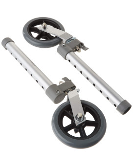 Drive Medical 10115 Swivel Lock Walker Wheels, Gray/Silver (Pack of 2)