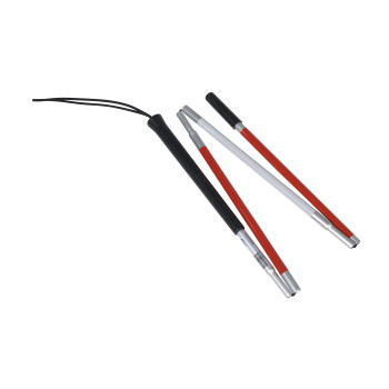 Drive Medical Deluxe Folding Blind Cane, Reflective Red