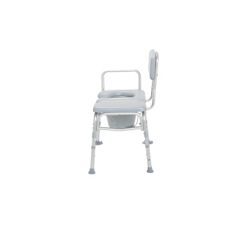 Drive Medical 12005KDC-1 Transfer Bench Commode Chair for Toilet with Padded Seat, Gray