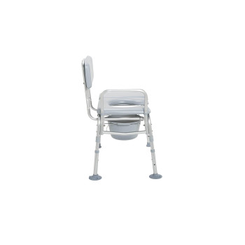 Drive Medical 12005KDC-1 Transfer Bench Commode Chair for Toilet with Padded Seat, Gray