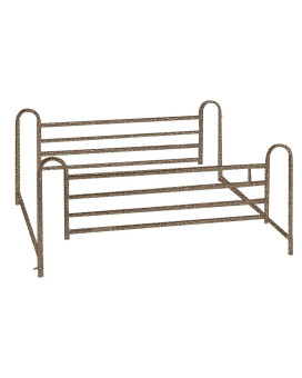 Drive Medical Deluxe Full Length Hospital Bed Side Rails, Brown Vein