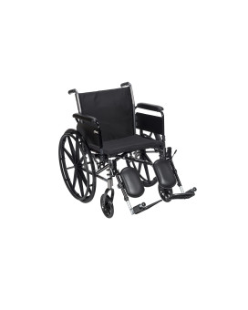 Drive Medical K320DFA-ELR Cruiser III Lightweight Folding Wheelchair with Flip Back Detachable Full Arms and Elevating Legrest, 1.6 Foot (Pack of 1)