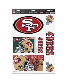 Wincraft San Francisco 49Ers Official Nfl 11 Inch X 17 Inch Car Window Cling Decal By 037534