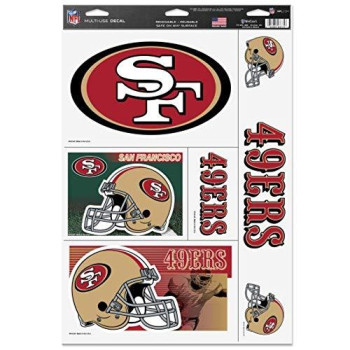 Wincraft San Francisco 49Ers Official Nfl 11 Inch X 17 Inch Car Window Cling Decal By 037534