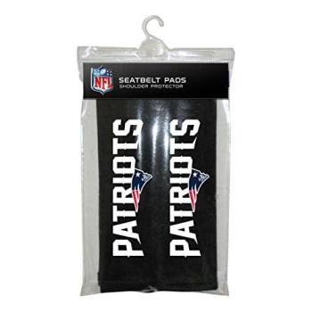 Fremont Die Nfl New England Patriots Seat Belt Pads, 10 X 2.5 (Pack Of 2), 10 X 2.5 (Pack Of 2), Black/Team Colors