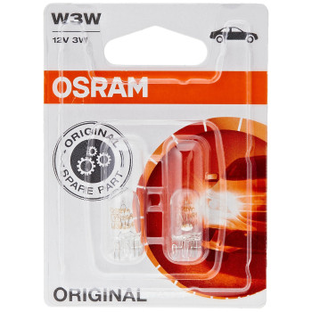 Osram Original 12V W3W Halogen Auxiliary Lights 2821-02B In Double Blister,Yellow