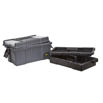 Plano 823-003 Contractor Grade Po Series 22" Tool Box, Graphite Gray with Black Handles & Latches