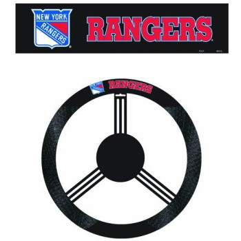 Fremont Die Nhl New York Rangers Poly-Suede Steering Wheel Cover, Fits Most Standard Size Steering Wheels, Black/Team Colors