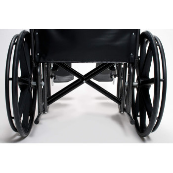 Everest & Jennings Traveler HD Wheelchair, Detachable Full Arms & Elevating Legrests, 24" Seat, Silvervein Color