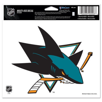 Wincraft Nhl San Jose Sharks Multi-Use Colored Decal 5 X 6