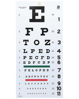 Grafco Snellen Eye Chart, Plastic With Non-Reflective Matte Finish, 22X11", #1240