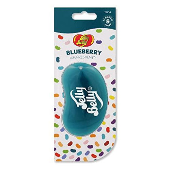 Jelly Belly Car Air Freshener - Blueberry 3D Hanging Freshener Car Scent Lasts Up To 30 Days, Air Freshener Car, Home Or Office Genuine Jelly Belly Car Air Fresheners For Women, Men And Kids