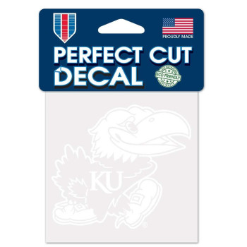 Wincraft Ncaa Kansas Jayhawks 4X4 Perfect Cut White Decal One Size Team Color