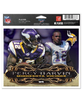 Wincraft Percy Harvin Minnesota Vikings Official Nfl 4.5X6 Car Window Cling Decal