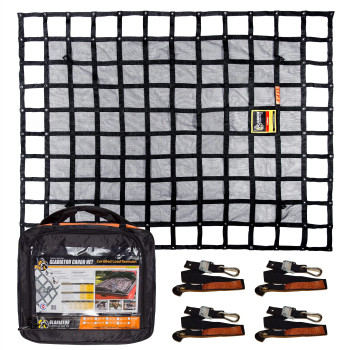 GLADIATOR CARGO NETS - Heavy Duty Cargo Net - Truck Accessory - Cargo Carrier - Truck Organizer - Medium (MGN-100) 6.75' x 8' ft.