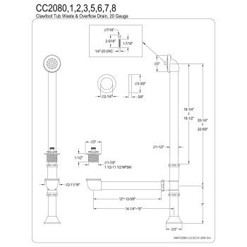 Kingston Brass CC2085 Vintage For Clawfoot Tub and Exposed drain Application, Oil Rubbed Bronze