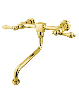 Kingston Brass KS1212AL Heritage Bathroom Faucet, 8", Polished Brass