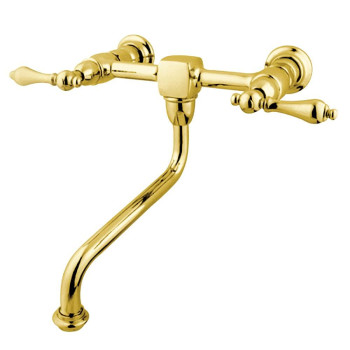 Kingston Brass KS1212AL Heritage Bathroom Faucet, 8", Polished Brass