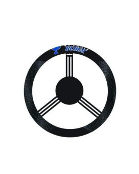 Fremont Die Nhl St. Louis Blues Poly-Suede Steering Wheel Cover, Fits Most Standard Size Steering Wheels, Black/Team Colors