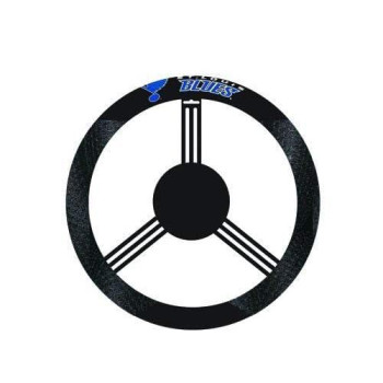 Fremont Die Nhl St. Louis Blues Poly-Suede Steering Wheel Cover, Fits Most Standard Size Steering Wheels, Black/Team Colors