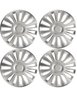 Versaco Wheel Trims - Luxury Silver 16 Inch Set Of 4 - Universal Fit For Cars And Other Vehicles