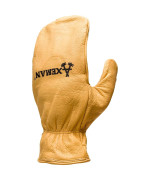 Kinco Leather Chopper Mittens, Heatkeep Insulated Lining, Grain Cowhide Leather Shell, Five Finger Glove Design inside (Style No 1930)