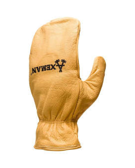 Kinco Leather Chopper Mittens, Heatkeep Insulated Lining, Grain Cowhide Leather Shell, Five Finger Glove Design inside (Style No 1930)