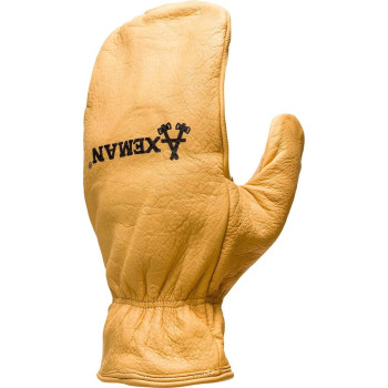 Kinco Leather Chopper Mittens, Heatkeep Insulated Lining, Grain Cowhide Leather Shell, Five Finger Glove Design inside (Style No 1930)