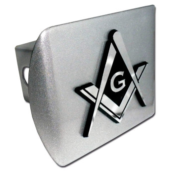 Masonic Square and Compasses Brushed All Metal Hitch Cover