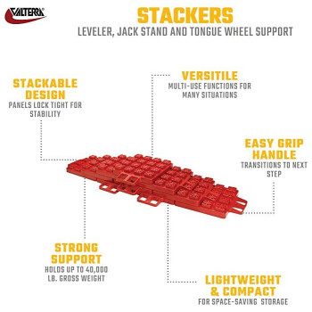 Valterra A10-0920 Stackers Leveler/Jack Pad - 10 Pack with Carry Bag , Red