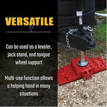 Valterra A10-0920 Stackers Leveler/Jack Pad - 10 Pack with Carry Bag , Red