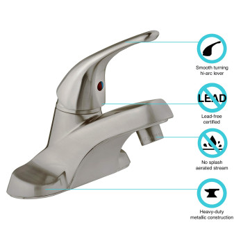 Dura Faucet DF-NML110-SN RV Single Lever Bathroom Faucet (Brushed Satin Nickel)