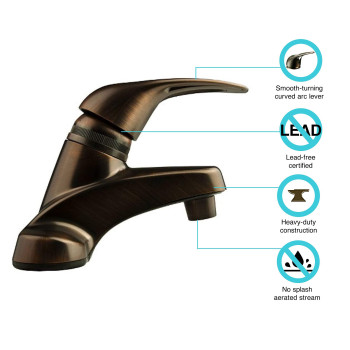 Dura Faucet DF-PL100-ORB RV Single Lever Bathroom Faucet (Oil-Rubbed Bronze Plating Over ABS Plastic)