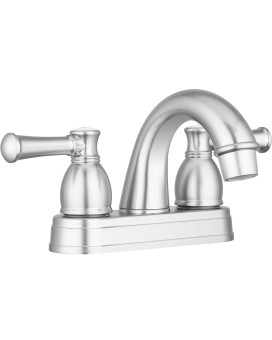 Dura Faucet RV Designer Two Handle Arc Spout Bathroom Faucet (Brushed Satin Nickel) - for Recreational Vehicles, Motorhomes, Travel Trailers and More