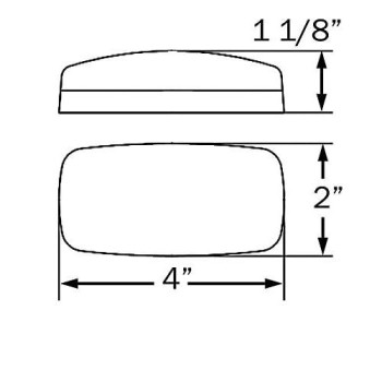 Optronics (Mc-32Rbp) Red Rectangular Reflector Clearance Marker Light