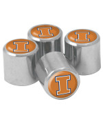 Ncaa Illinois Fighting Illini Metal Tire Valve Stem Caps 4-Pack