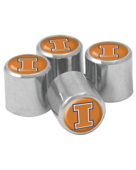 Ncaa Illinois Fighting Illini Metal Tire Valve Stem Caps 4-Pack