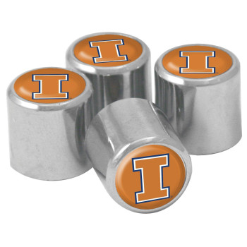 Ncaa Illinois Fighting Illini Metal Tire Valve Stem Caps 4-Pack