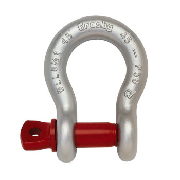 Crosby 1018393 Carbon Steel G-209 Screw Pin Anchor Shackle, Galvanized, 3/4 Ton Working Load Limit, 5/16" Size