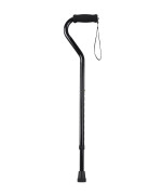 Drive Medical RTL10306 Walking Stick with Foam Grip Offset Handle, Black