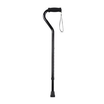 Drive Medical RTL10306 Walking Stick with Foam Grip Offset Handle, Black