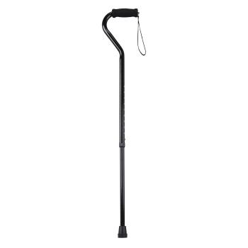 Drive Medical RTL10306 Walking Stick with Foam Grip Offset Handle, Black