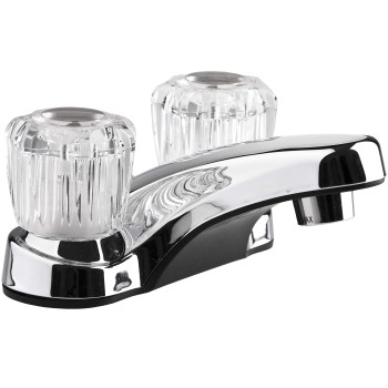 Dura Faucet DF-PL700A-CP RV Bathroom Sink Faucet with Clear Acrylic Knobs - 2-Handle (Chrome)