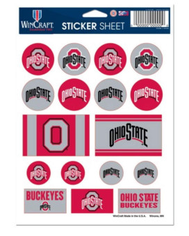 Wincraft Ncaa Ohio State University Vinyl Sticker Sheet, 5 X 7